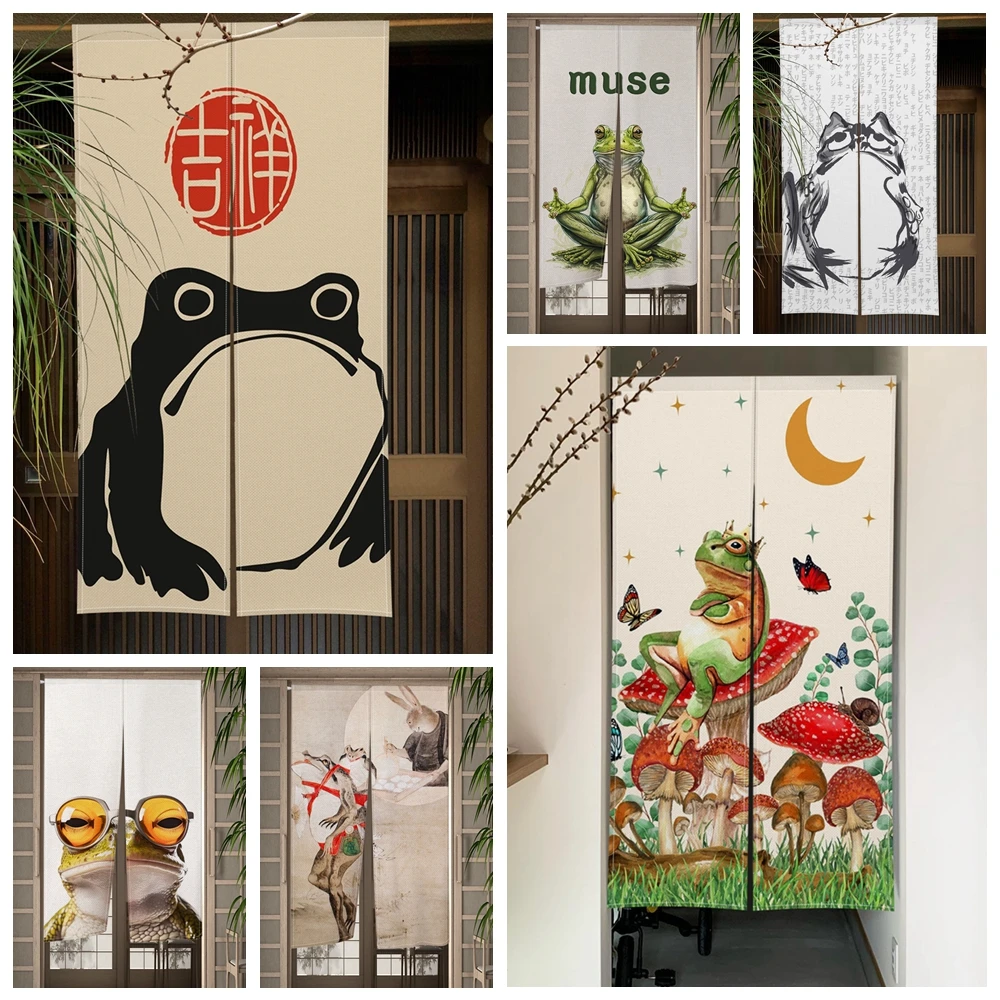 Noren Curtain Doorway - Japanischer Türvorhang, Frosch, Cartoon-Tiere, Türvorhänge, Küche,