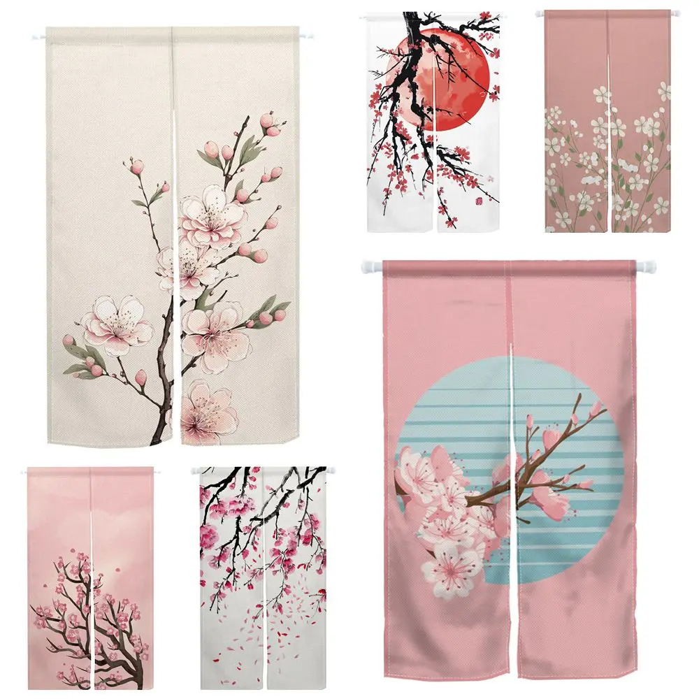 Noren Curtain Doorway - Kirschblüten-Türvorhang im japanischen Stil, bedruckt, Trennwand,